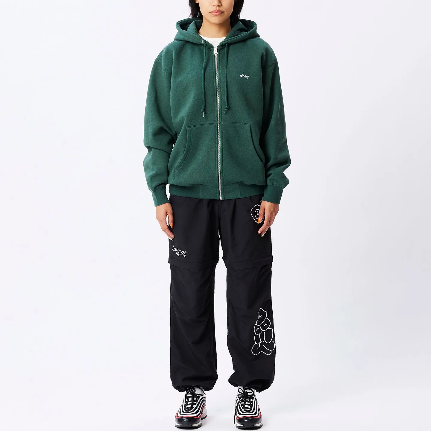 Obey tab zip hood dark cedar