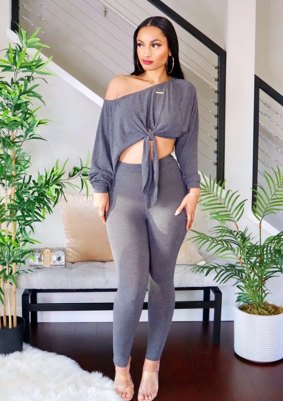 Off The Shoulder Legging Set