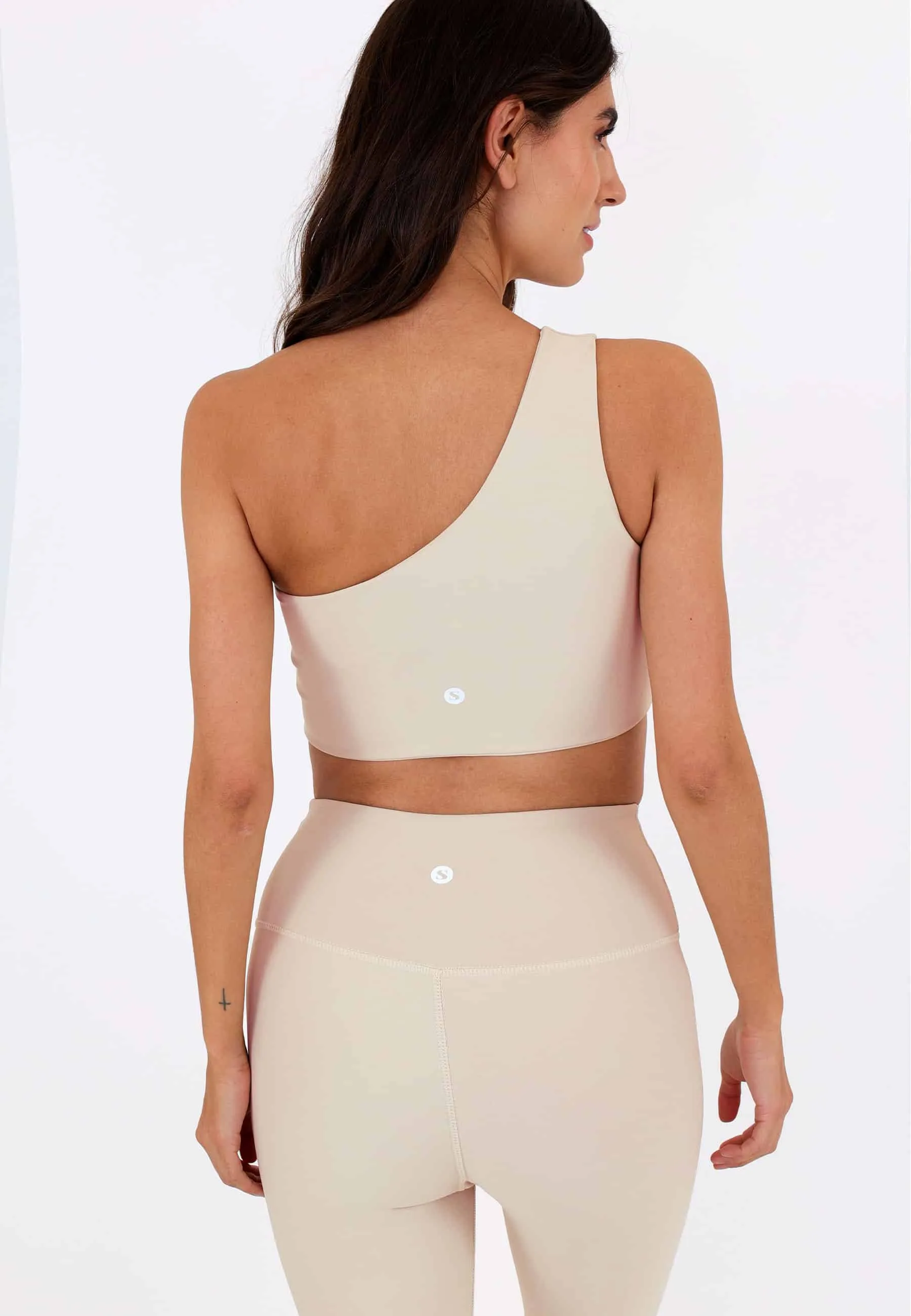 One Shoulder Yoga Top - Cream