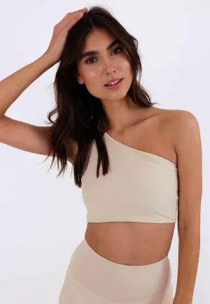 One Shoulder Yoga Top - Cream