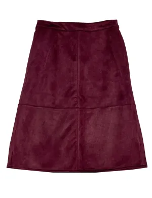 ORA skirt Burgundy Faux Suede