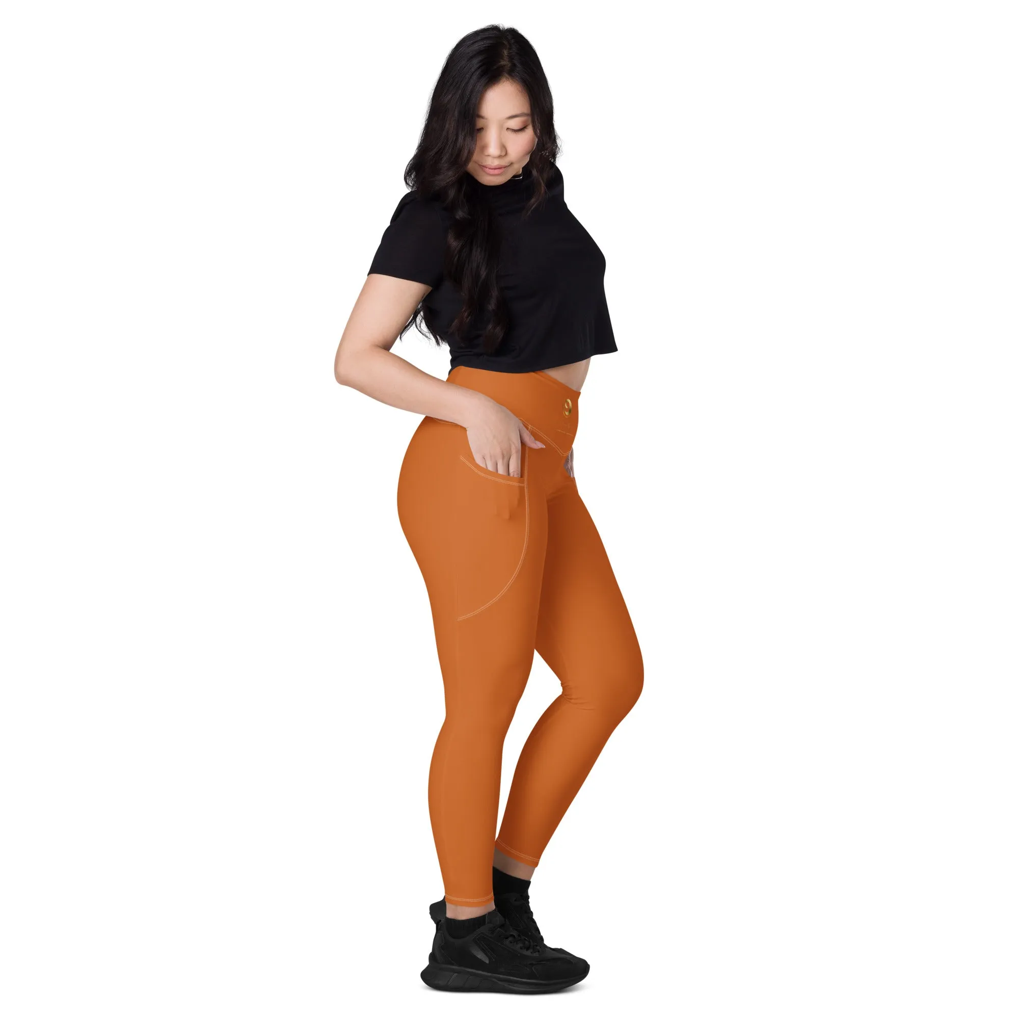 Orange Chaitanya Pocket Leggings