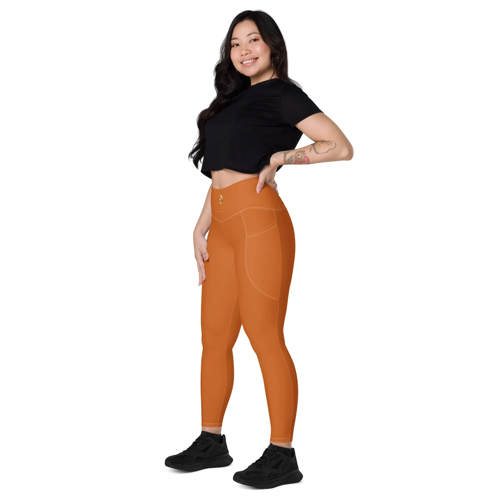 Orange Chaitanya Pocket Leggings