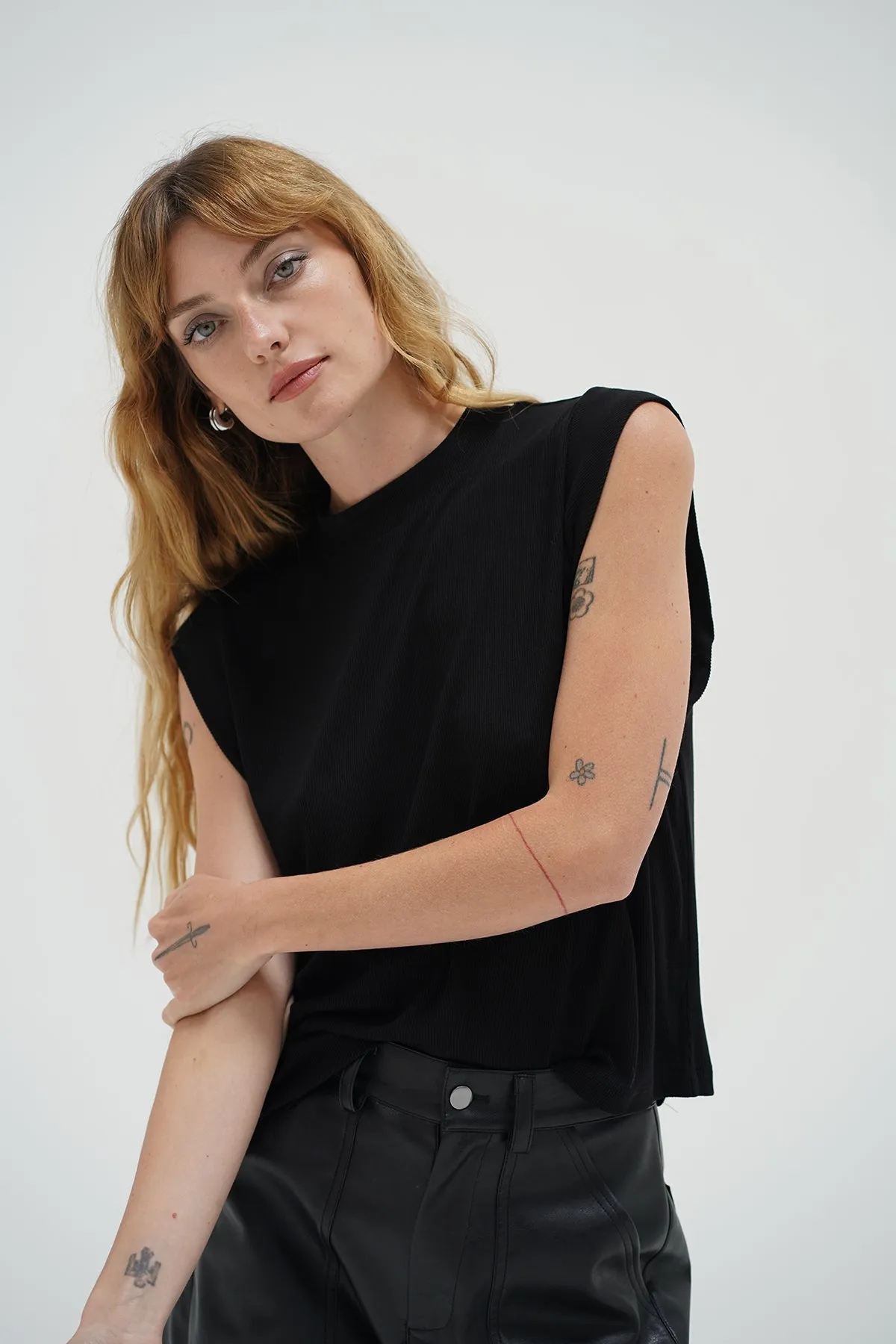 Oren Ribbed Top - Black