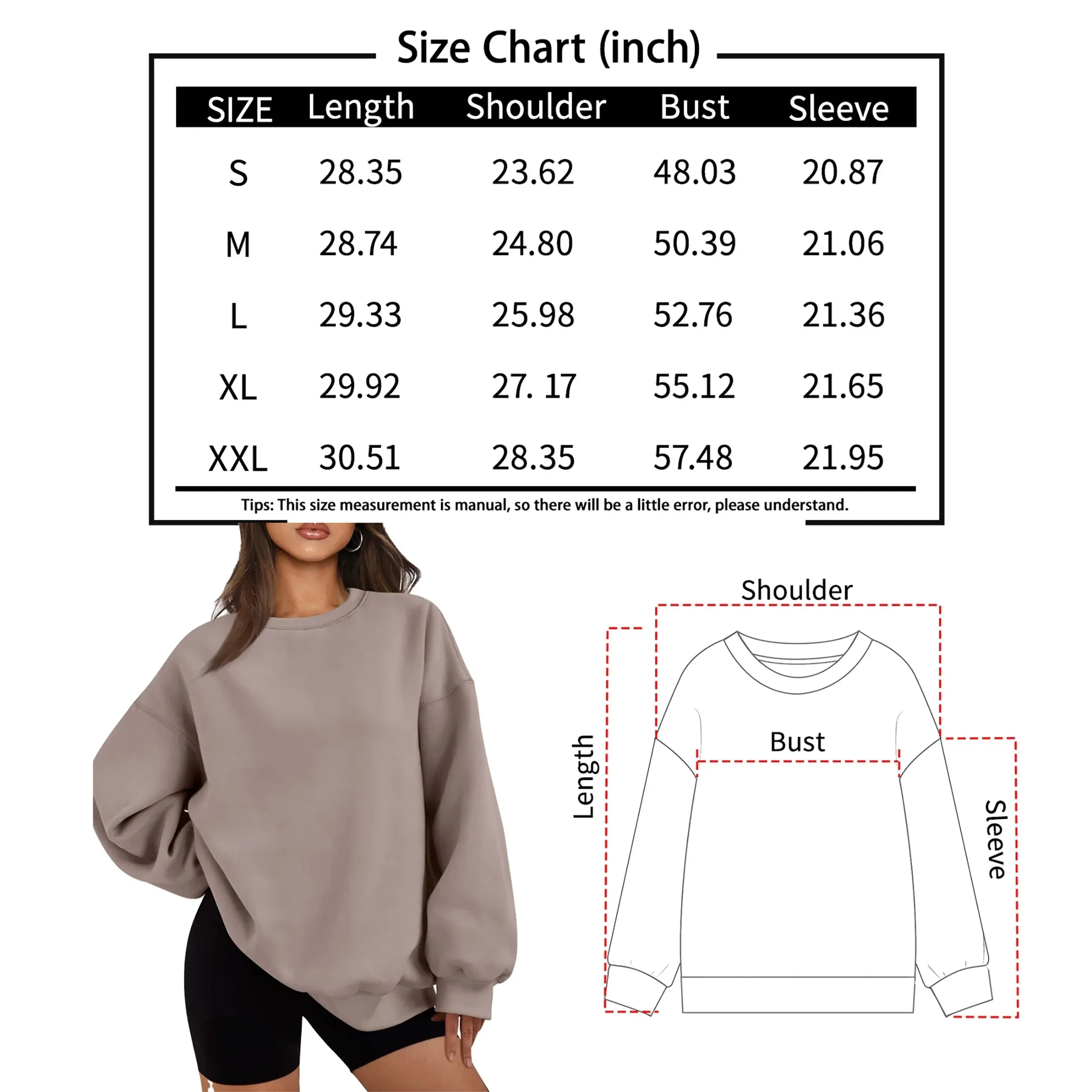 Oversized Sweatshirts for Women Crewneck Y2K Sweaters Casual Tops Comfy Fall Fashion Pullover Outfits Winter Clothes