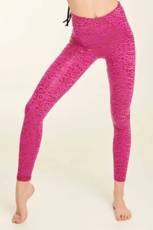 Paradise Chick Superhero Sticky High Waist Leggings - Ruby Leopard