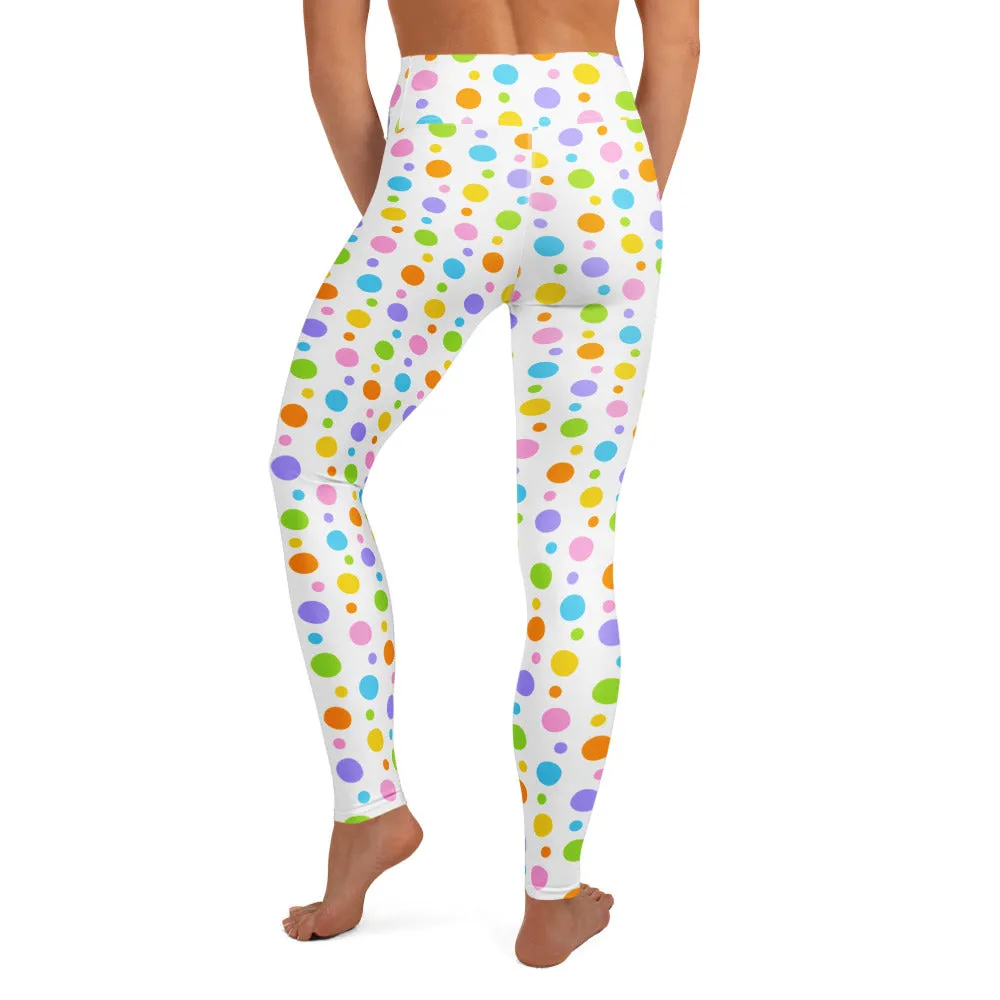 Pastel Polka Dot High-waist Yoga Leggings