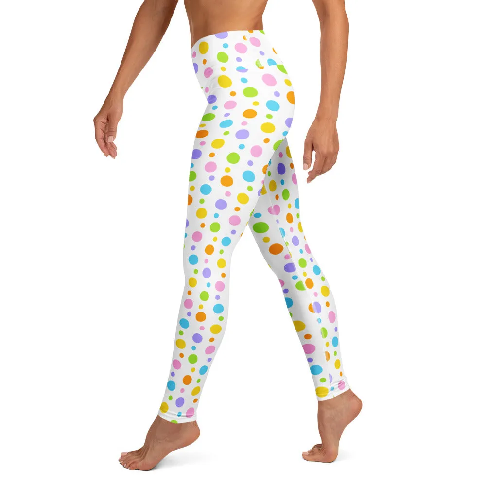 Pastel Polka Dot High-waist Yoga Leggings