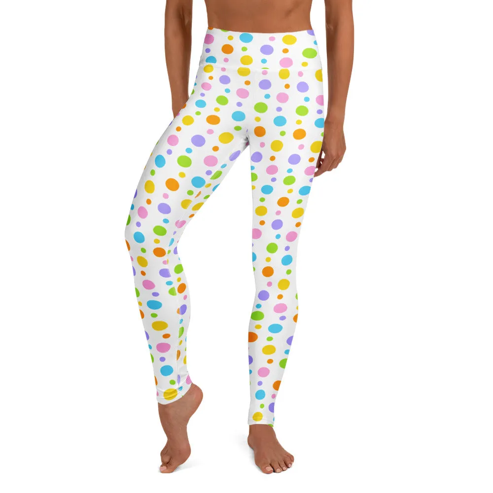 Pastel Polka Dot High-waist Yoga Leggings