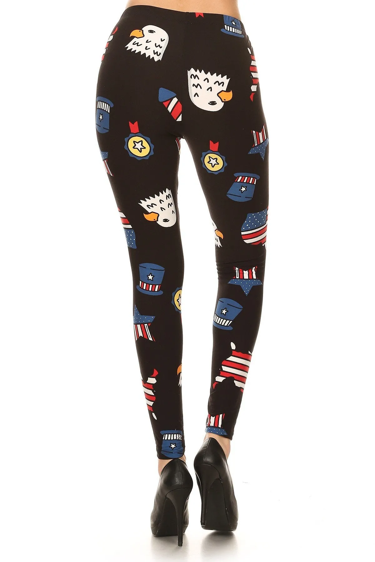 Patriot Printed High Waisted Fitted Style Leggings