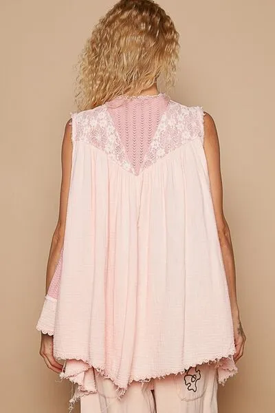 Pearl detail Apricot Open Front Cardigan