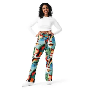 Picasso Print Flare Leggings