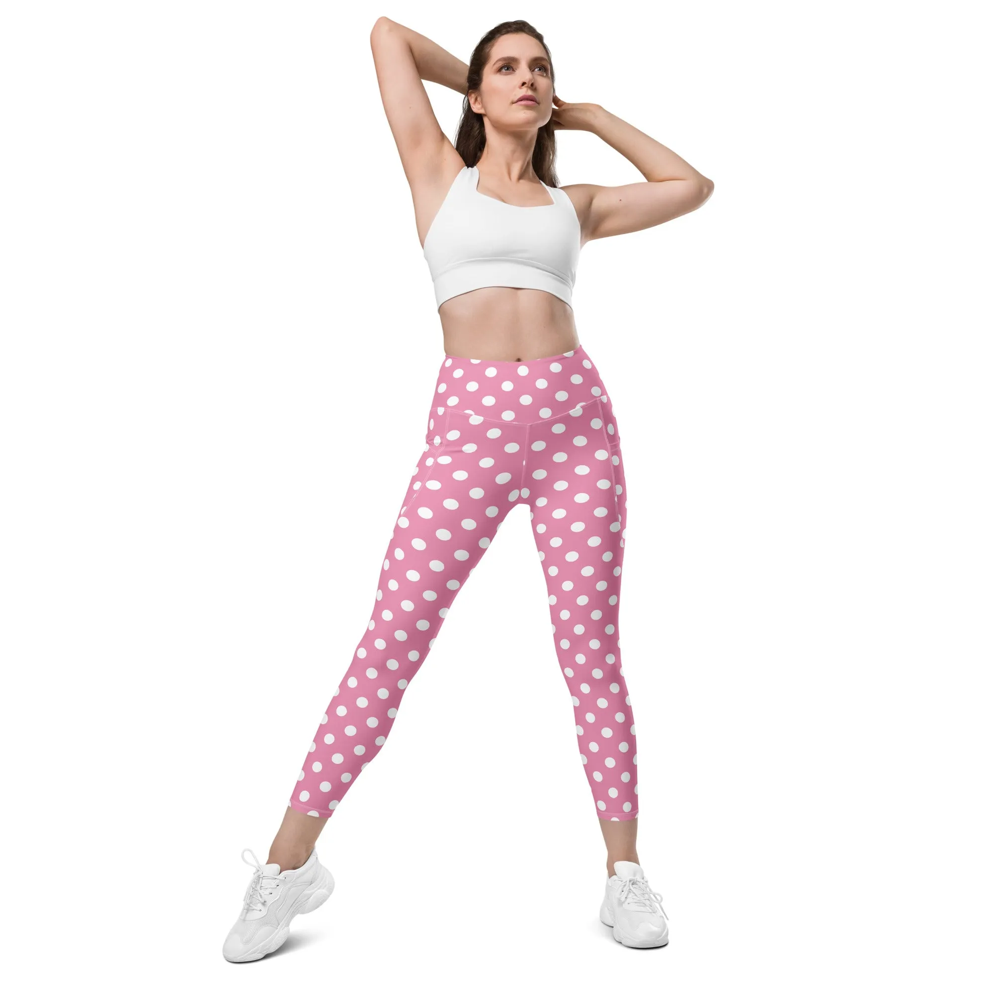 Pink Polka Dot Leggings with pockets