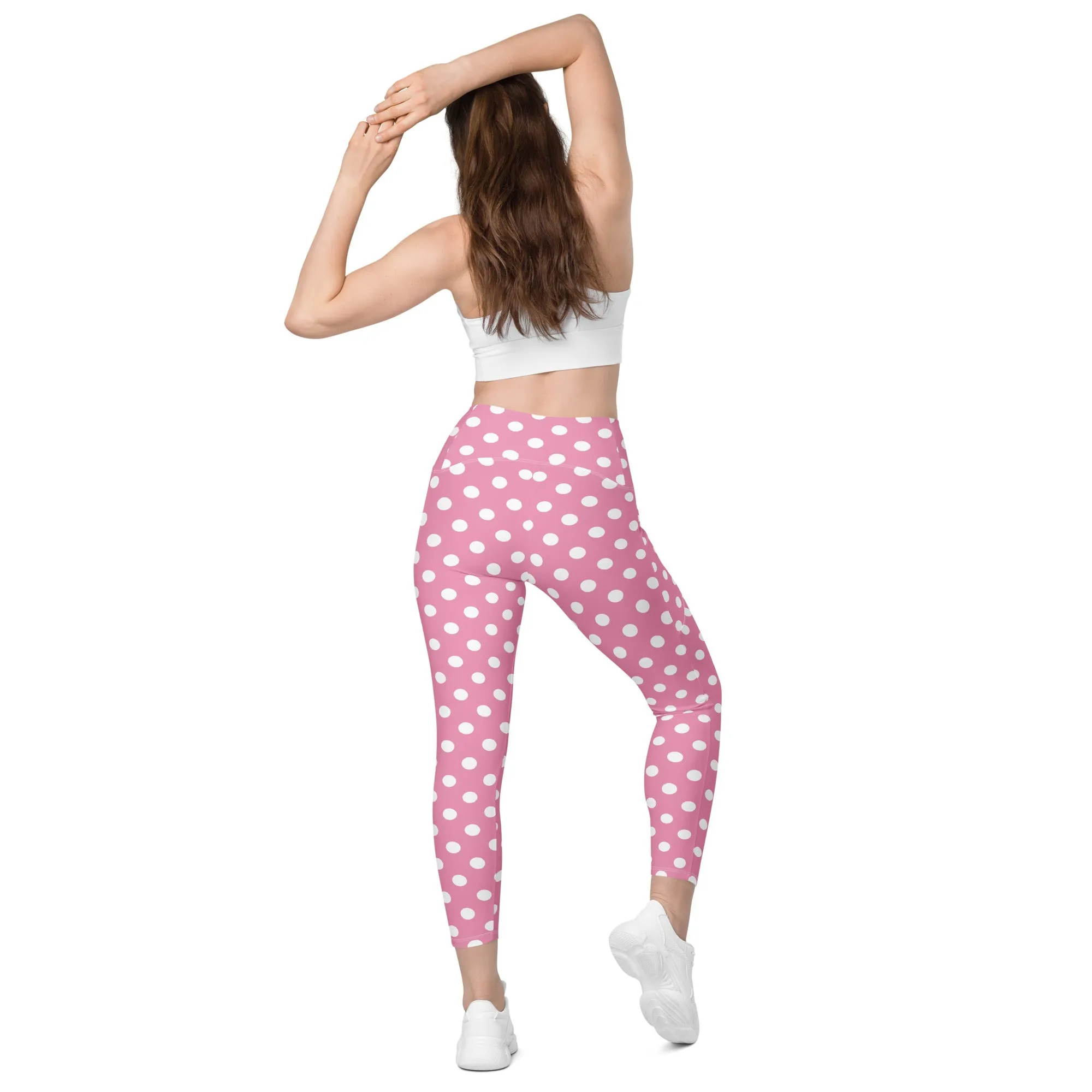 Pink Polka Dot Leggings with pockets