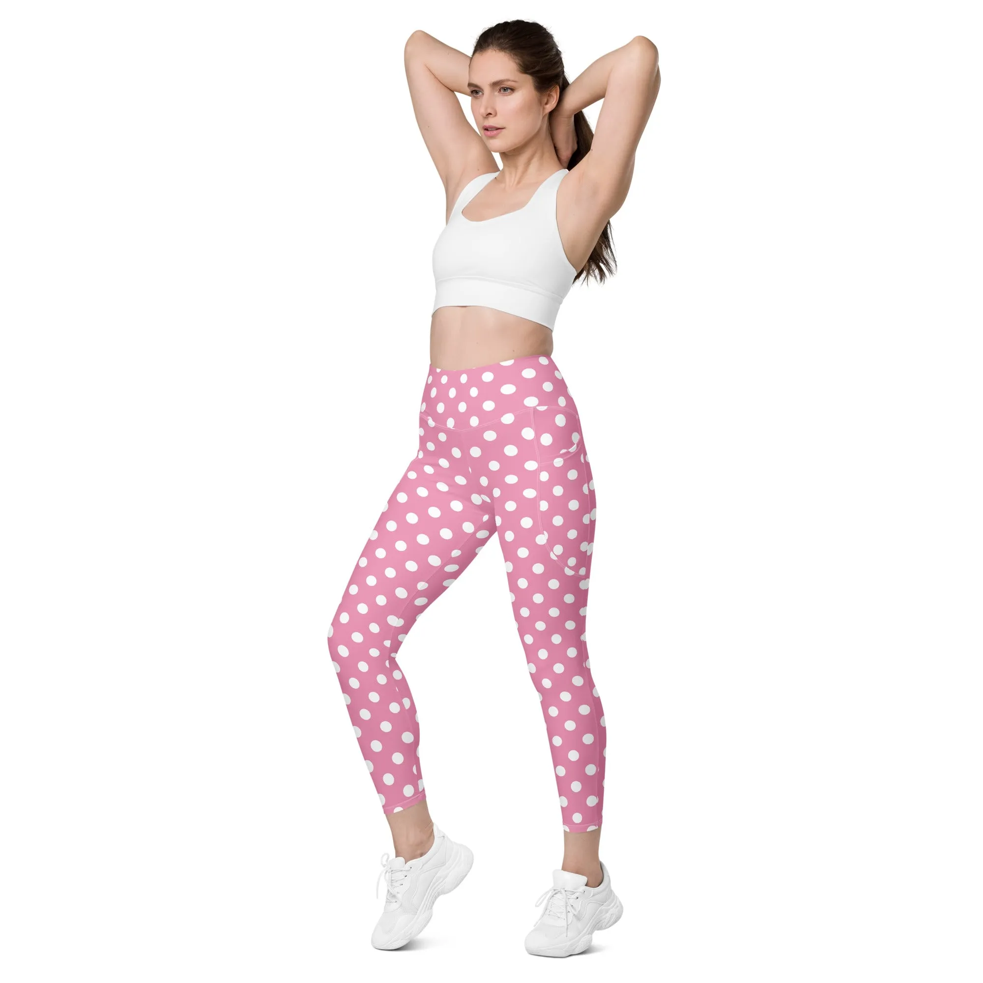 Pink Polka Dot Leggings with pockets