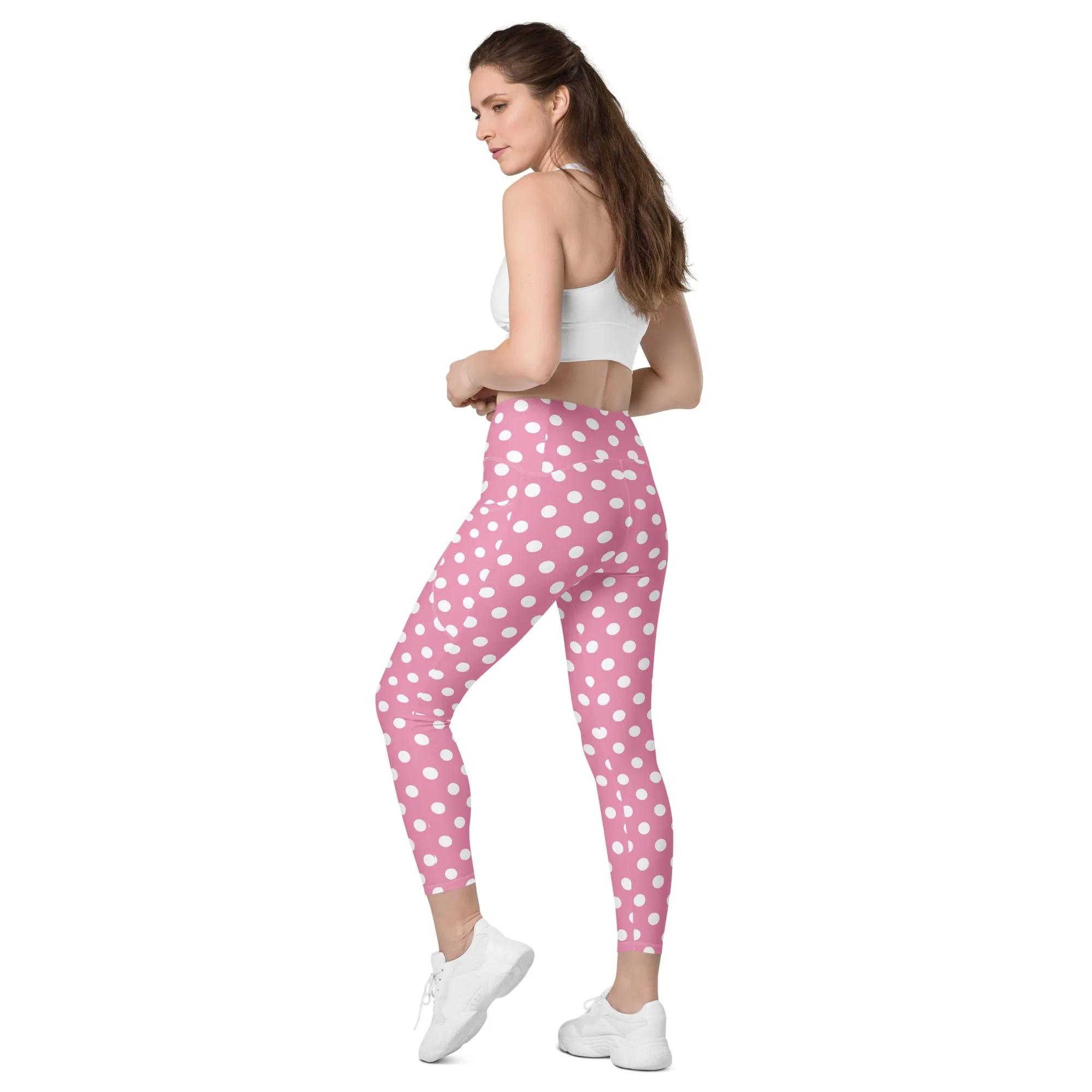 Pink Polka Dot Leggings with pockets