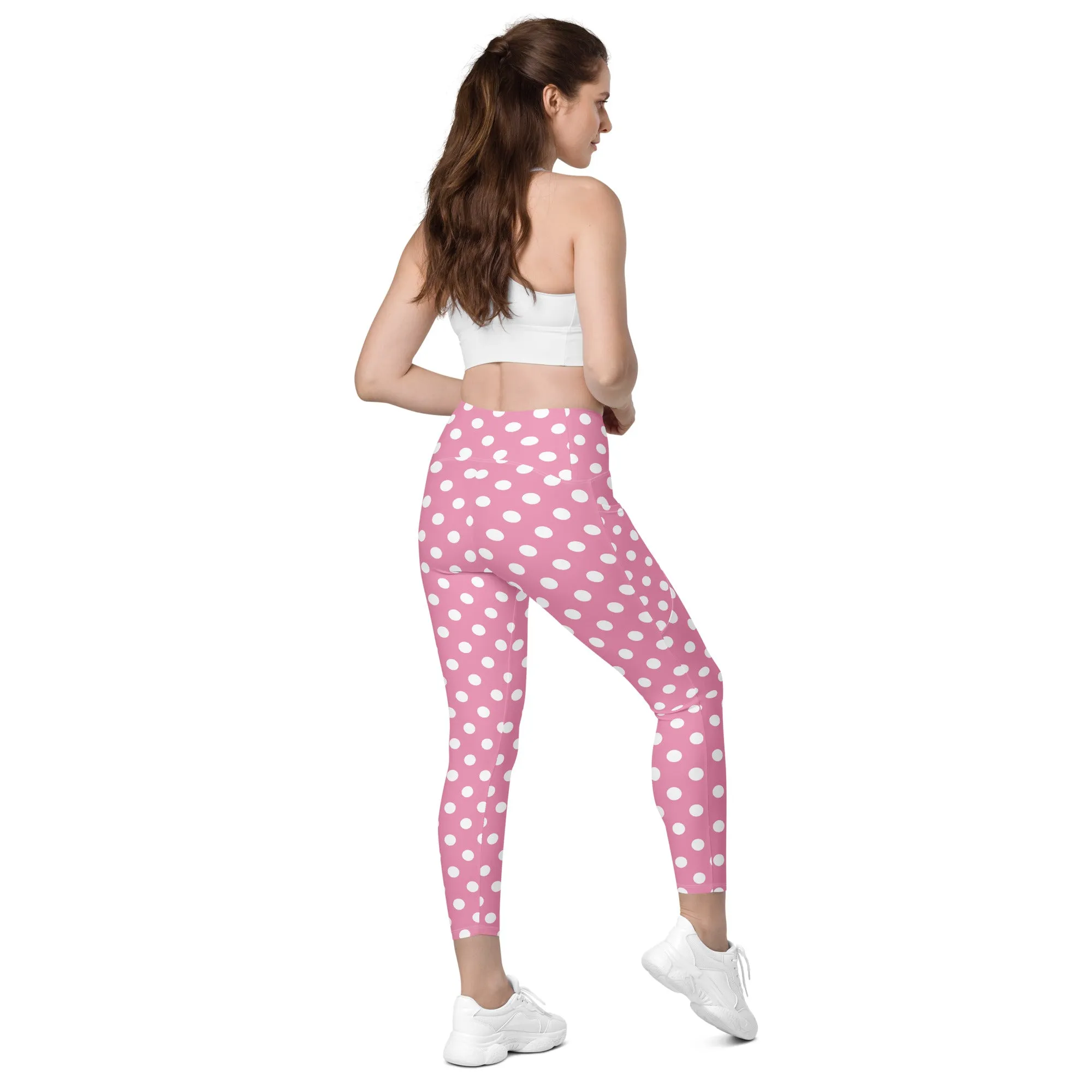 Pink Polka Dot Leggings with pockets