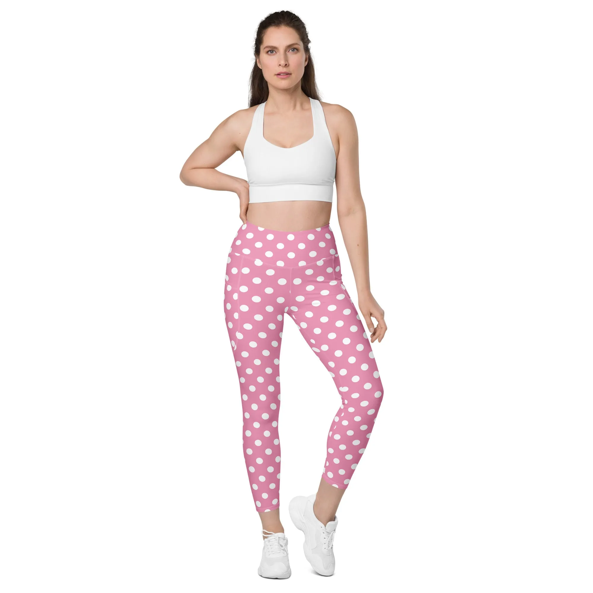 Pink Polka Dot Leggings with pockets