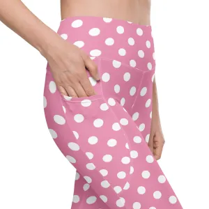 Pink Polka Dot Leggings with pockets