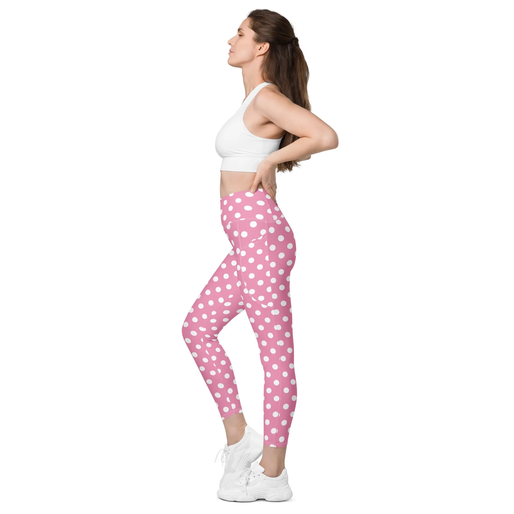 Pink Polka Dot Leggings with pockets