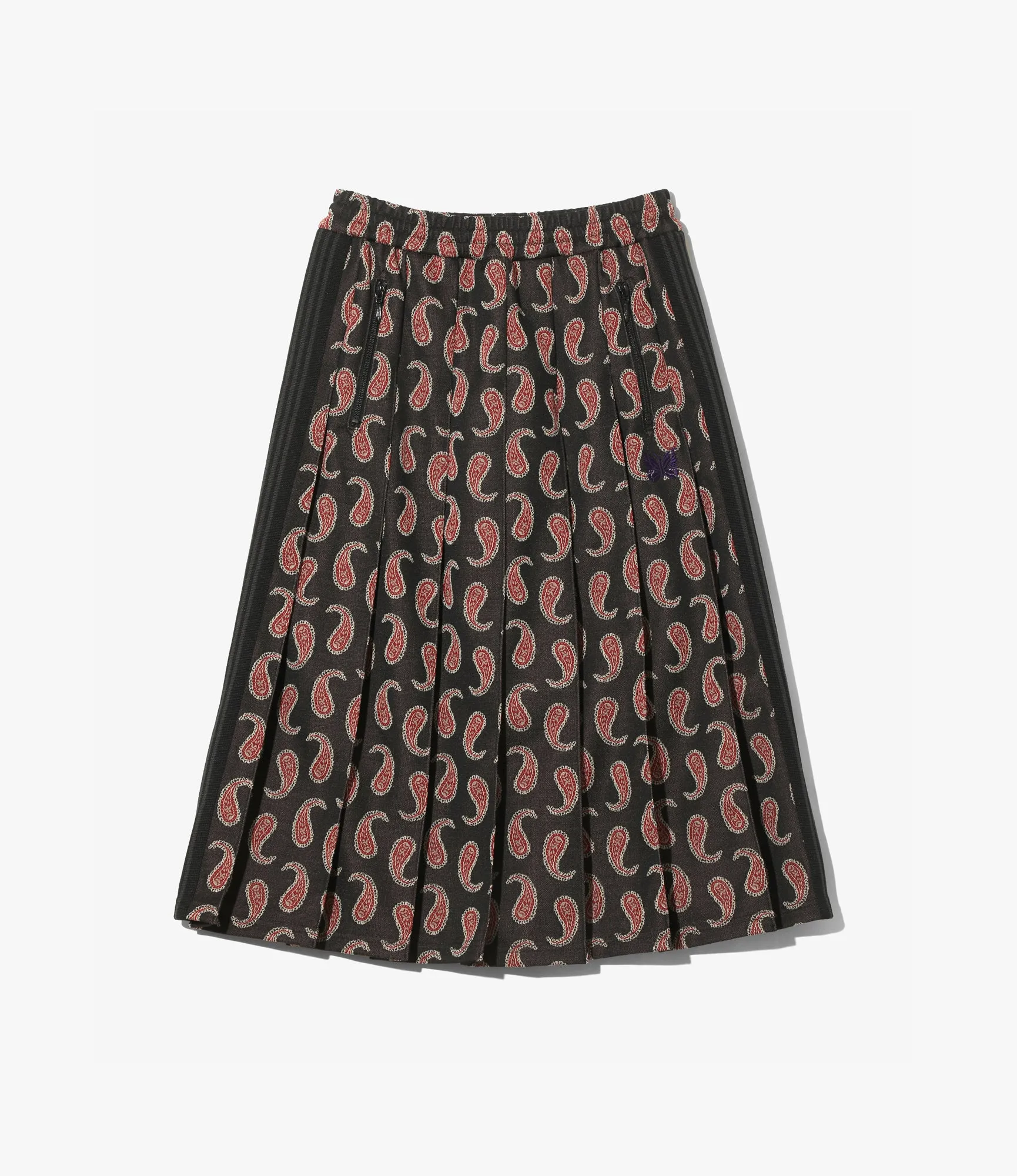 Pleated Track Skirt – Paisley Jacquard