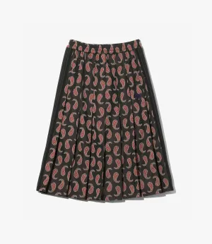 Pleated Track Skirt – Paisley Jacquard