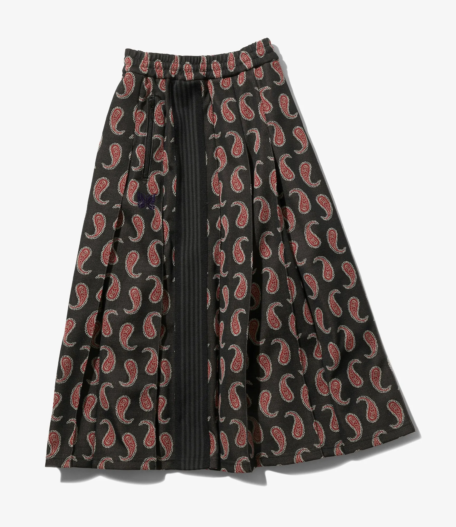 Pleated Track Skirt – Paisley Jacquard