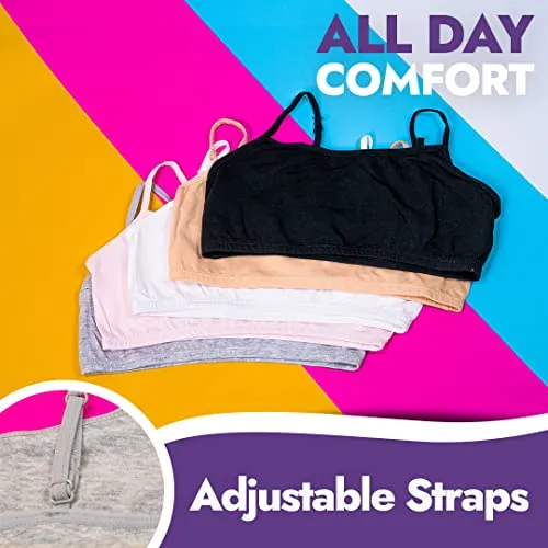 Popular Cotton Girls Training Bra - Crop Cami Training Bras for Girls with Adjustable Straps. Cotton Bra Pack.