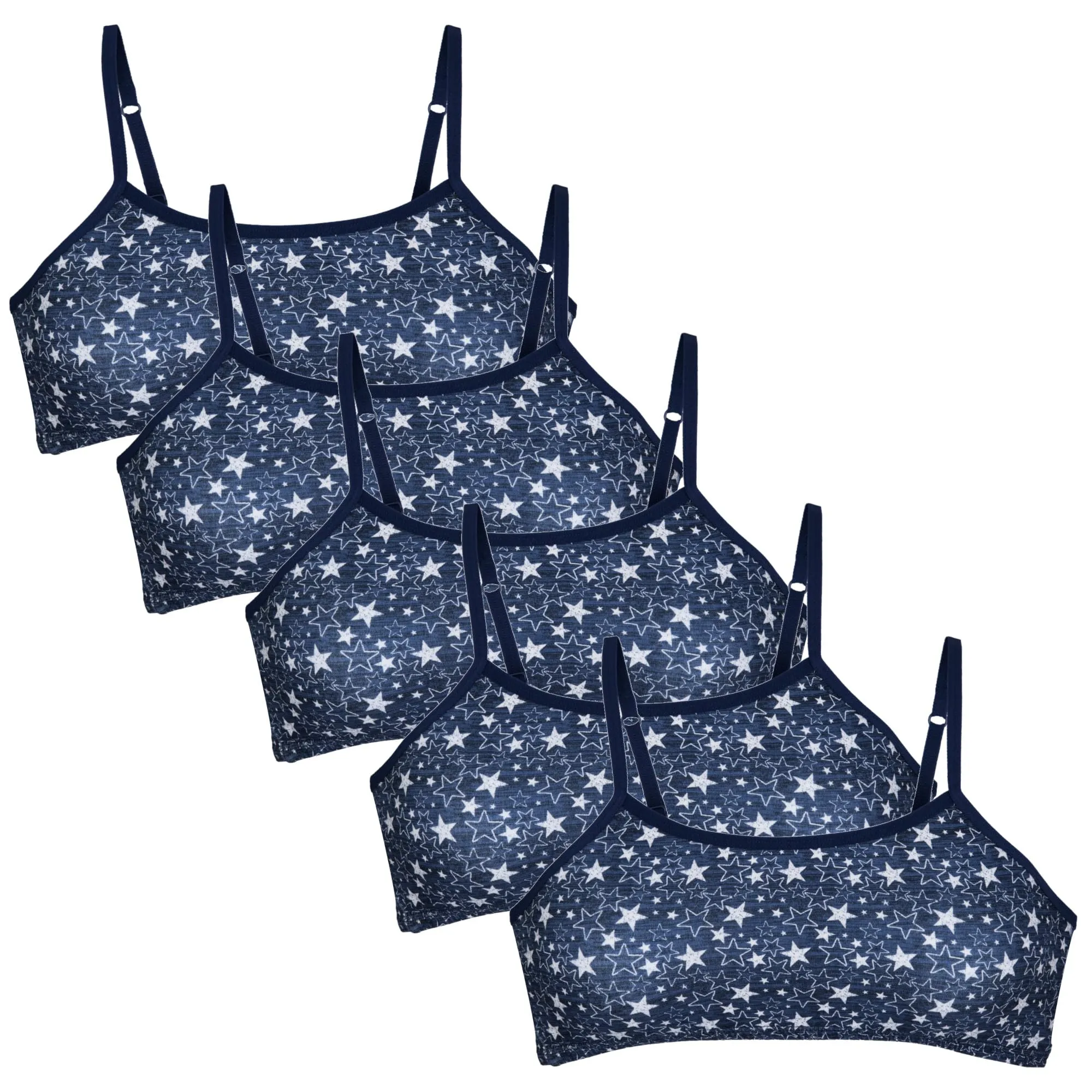 Popular Cotton Girls Training Bra - Crop Cami Training Bras for Girls with Adjustable Straps. Cotton Bra Pack.