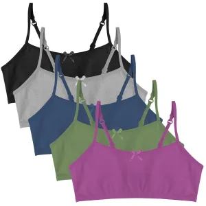 Popular Cotton Girls Training Bra - Crop Cami Training Bras for Girls with Adjustable Straps. Cotton Bra Pack.