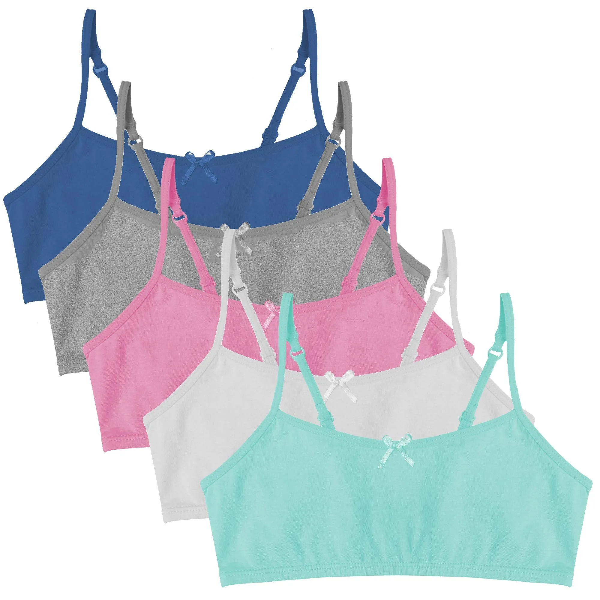 Popular Cotton Girls Training Bra - Crop Cami Training Bras for Girls with Adjustable Straps. Cotton Bra Pack.