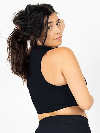 PRAGUE CROP BRA-Endurance Black