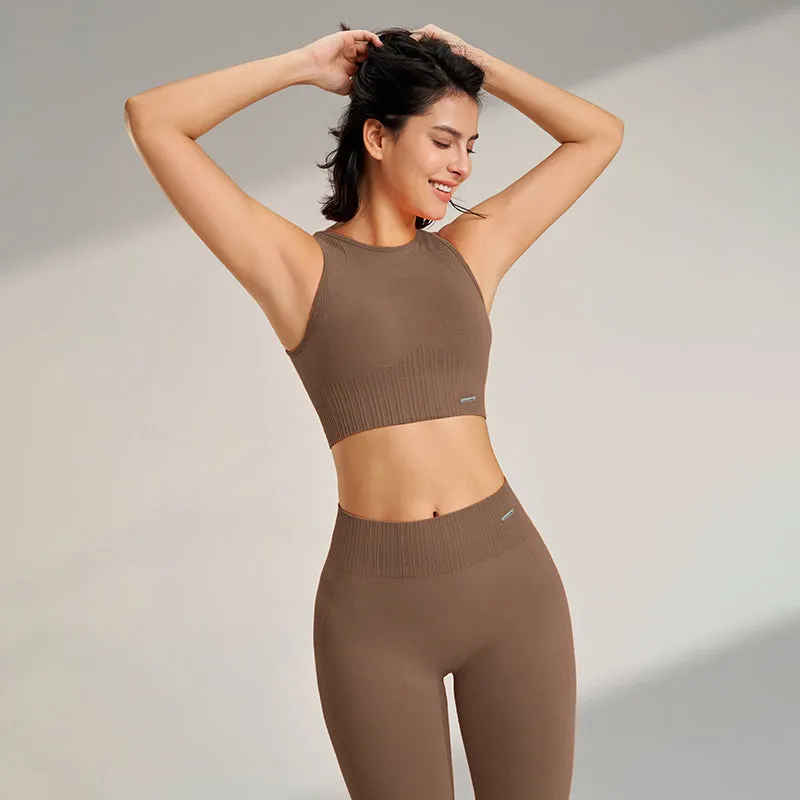Premium Yoga Clothing Set – Women's High Waisted Leggings & Seamless Top – Comfortable Fitness & Exercise Wear – Ideal for Workout, Pilates, and Yoga – Breathable and Supportive