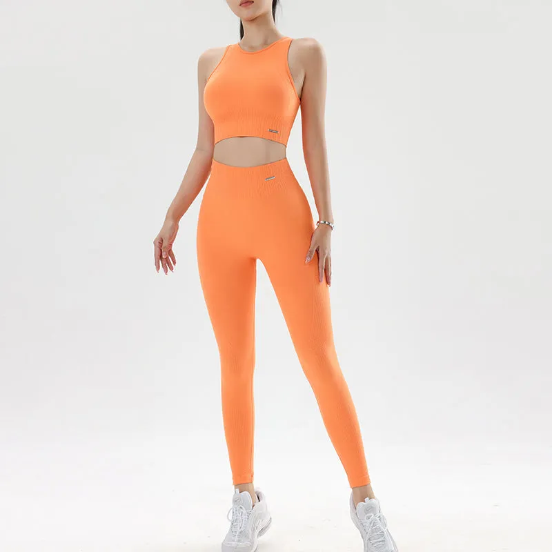 Premium Yoga Clothing Set – Women's High Waisted Leggings & Seamless Top – Comfortable Fitness & Exercise Wear – Ideal for Workout, Pilates, and Yoga – Breathable and Supportive
