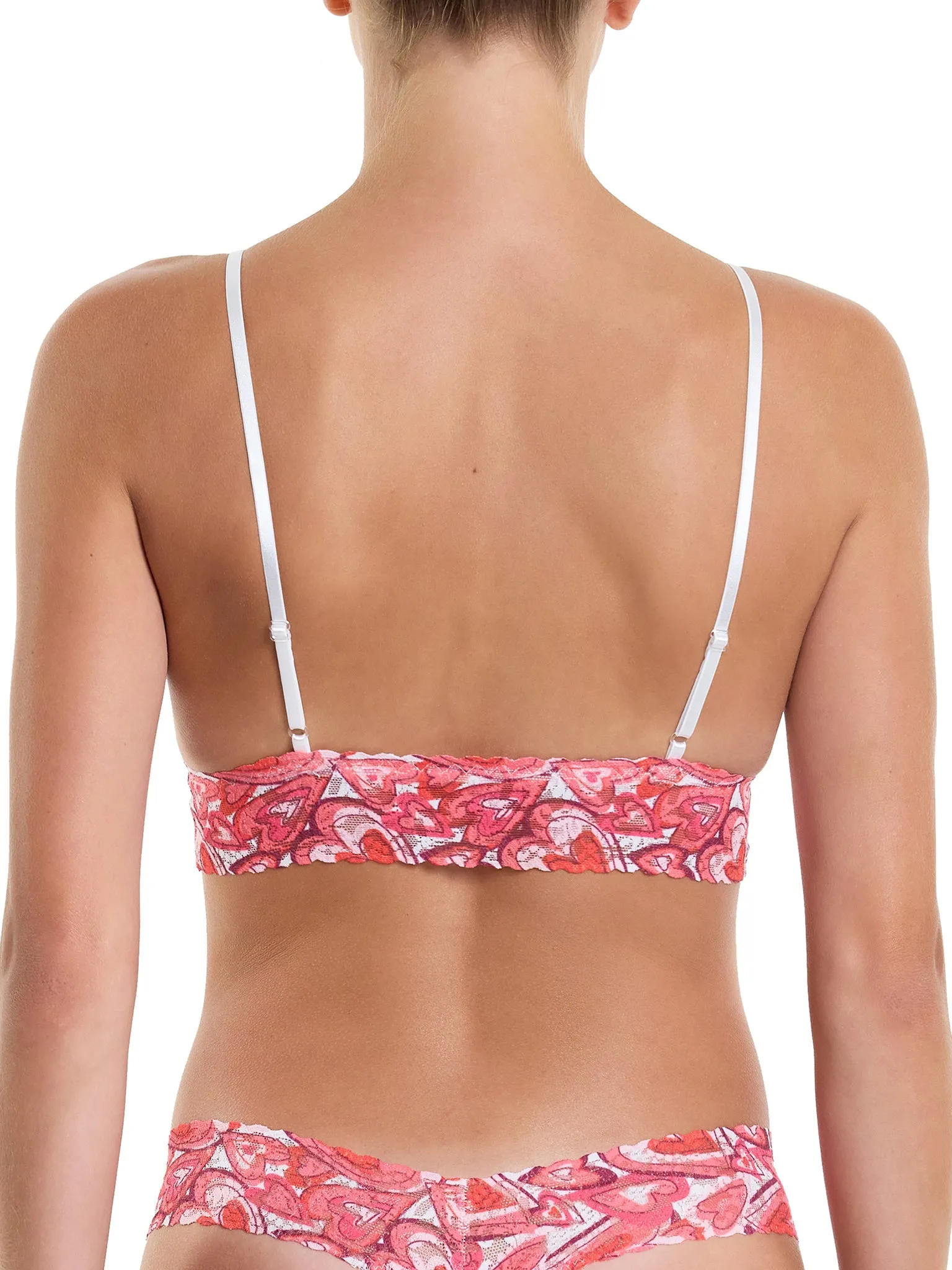 Printed Signature Lace Padded Triangle Bralette Lots Of Love Sale