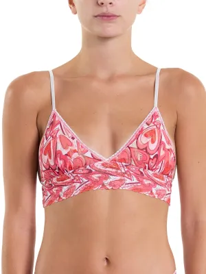 Printed Signature Lace Padded Triangle Bralette Lots Of Love Sale