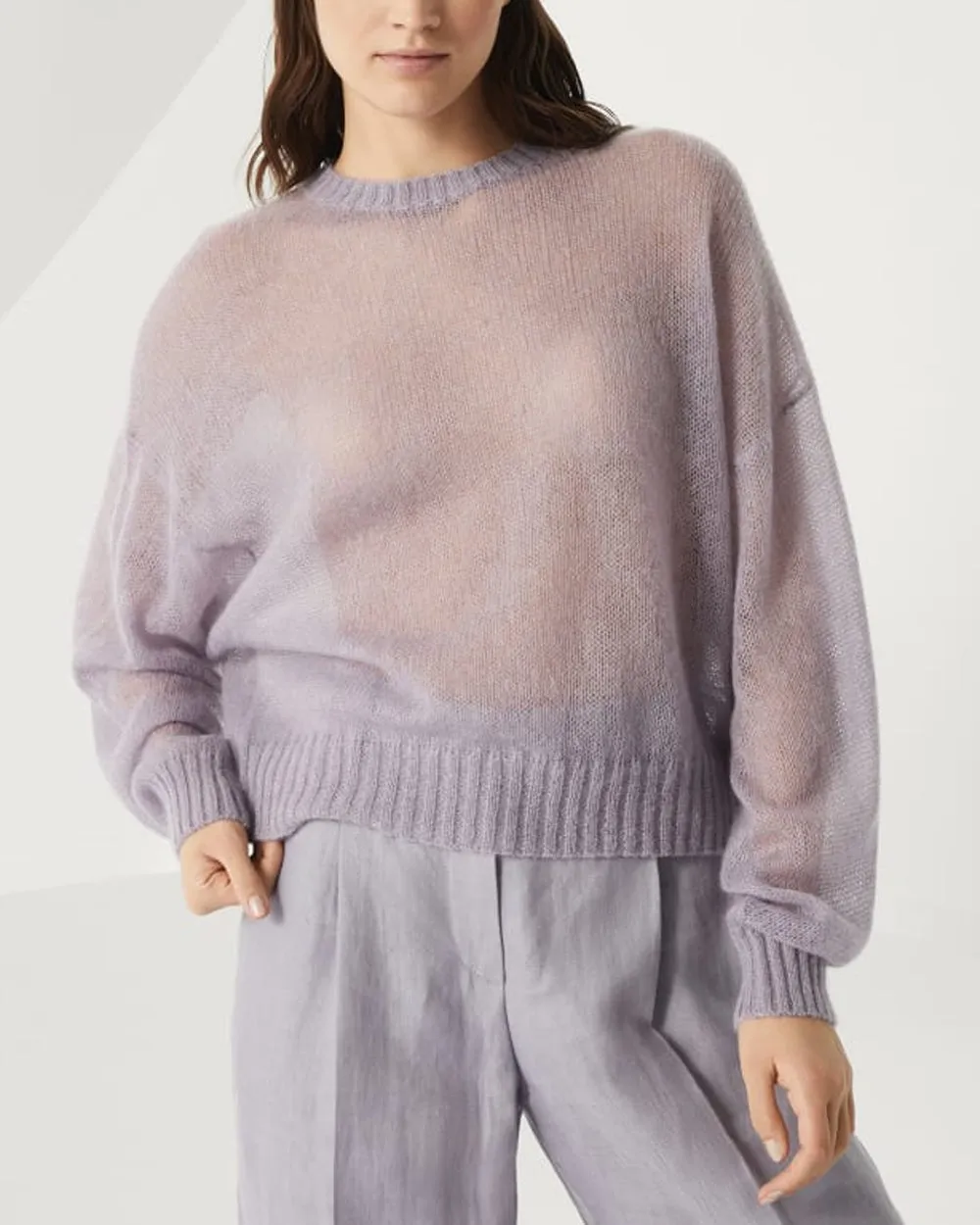 Purple Ash Mohair Crewneck Sweater
