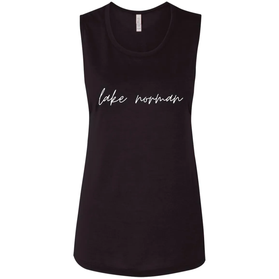 "Lake Norman- WHITE" Ladies' Flowy Muscle Tank