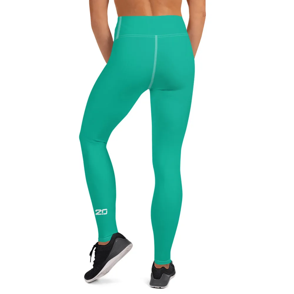 Rebirth High-Waisted Leggings - Aqua