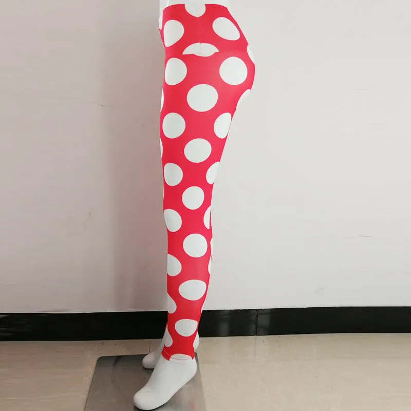 Red bottom white circle leggings trendy