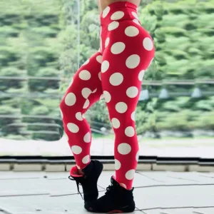 Red bottom white circle leggings trendy