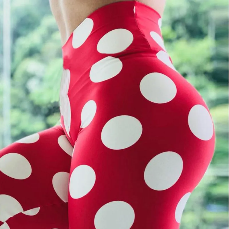 Red bottom white circle leggings trendy
