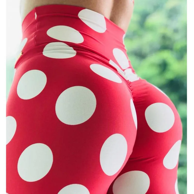 Red bottom white circle leggings trendy