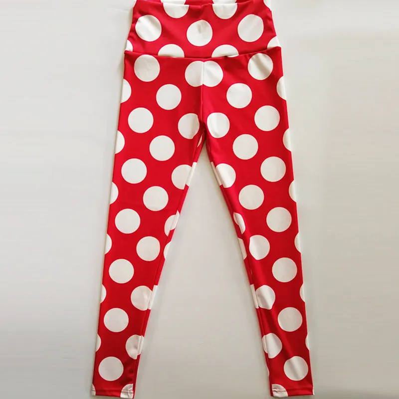 Red bottom white circle leggings trendy