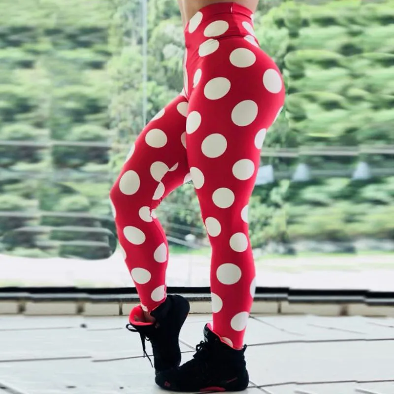 Red bottom white circle leggings trendy