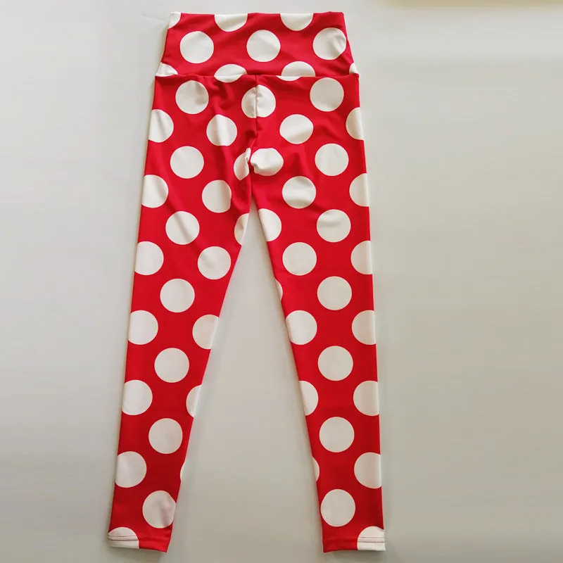 Red bottom white circle leggings trendy