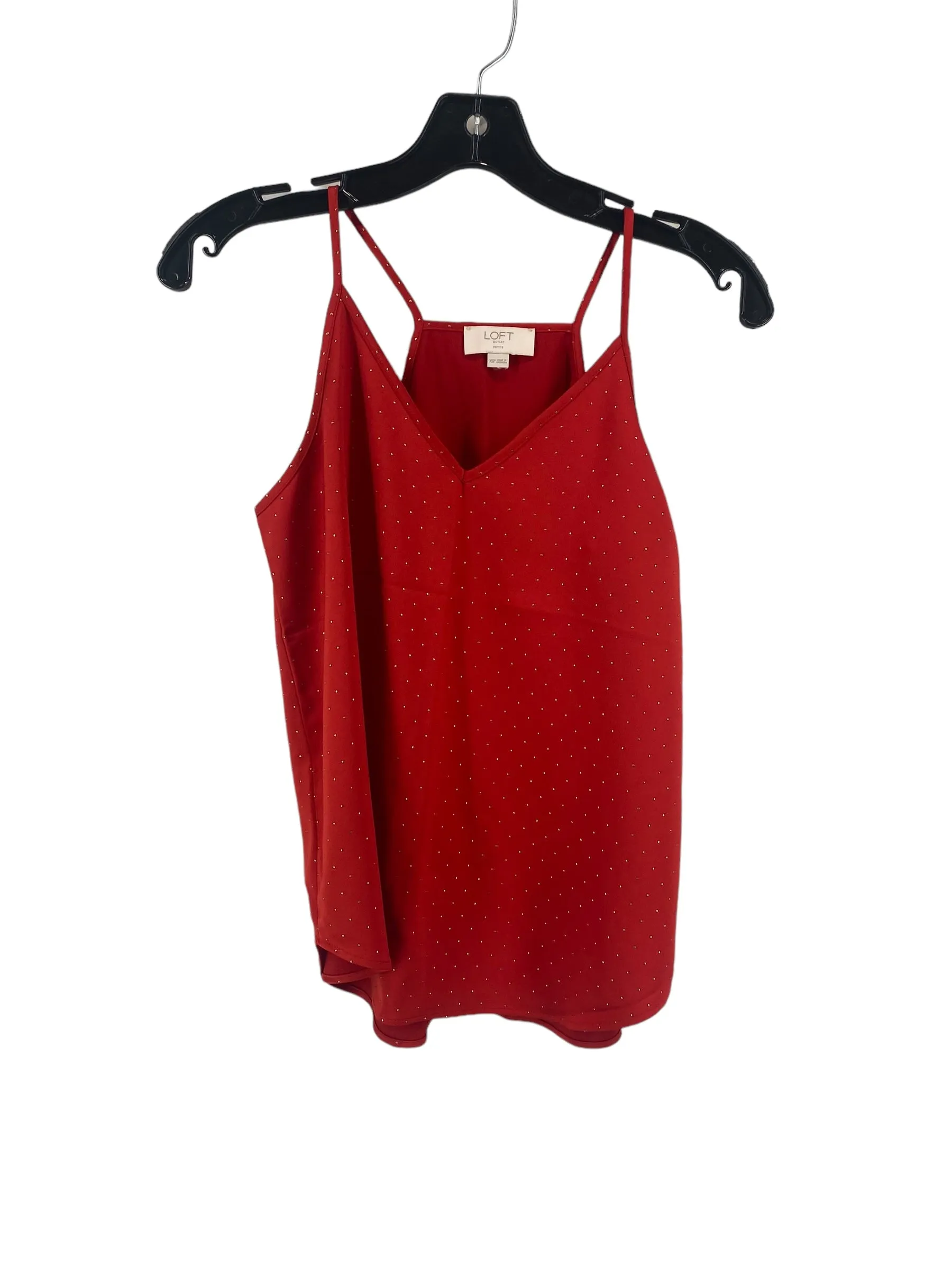 Red Top Sleeveless Loft, Size Petite   Xs