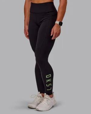 Rep Full Length Tight - Black-Surreal Green