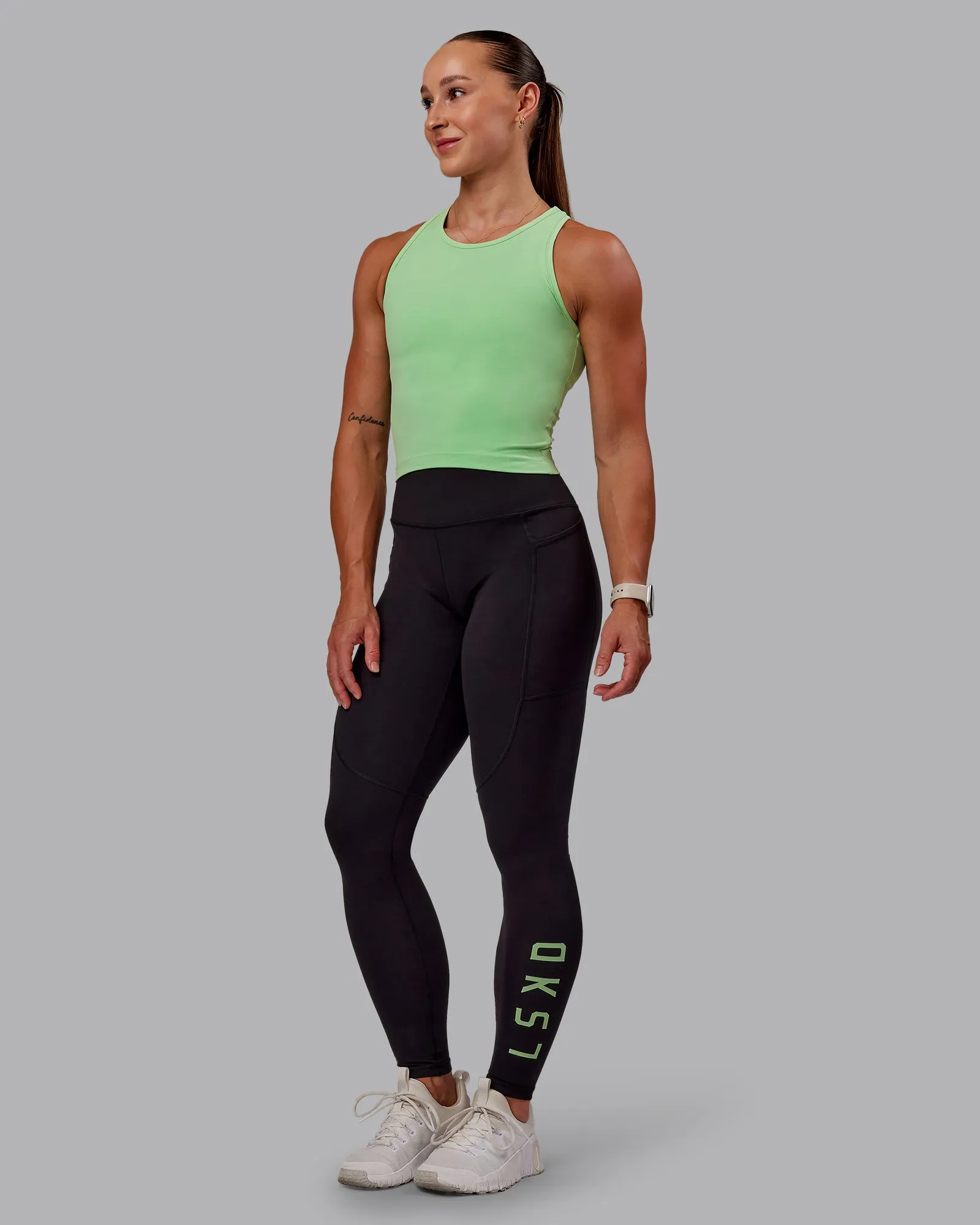 Rep Full Length Tight - Black-Surreal Green