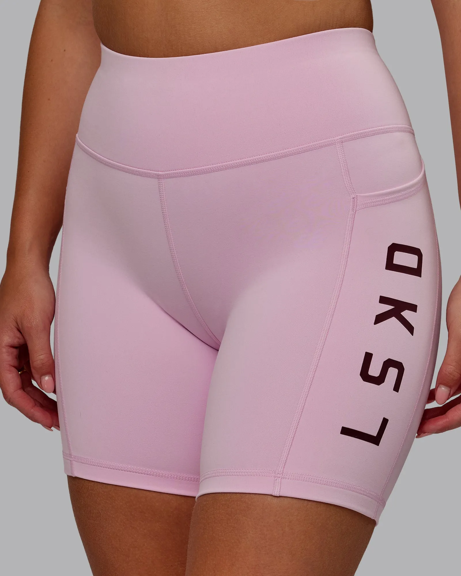 Rep Mid Short Tight - Marshmallow-Cherry Lacquer